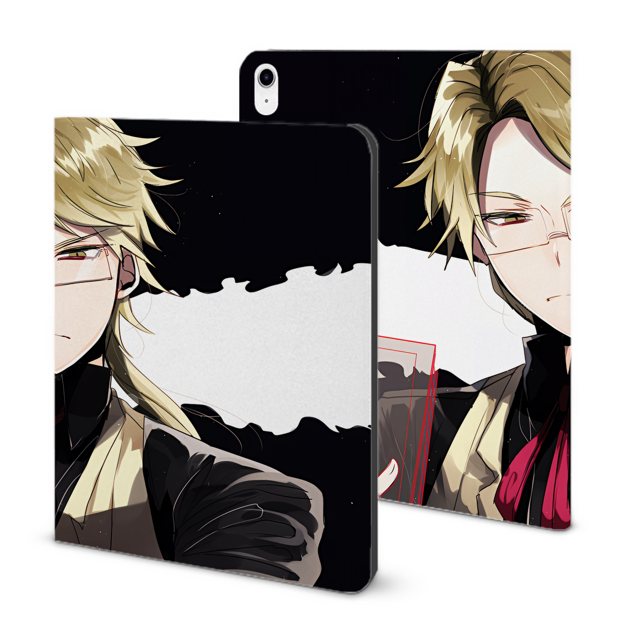 （画像用） 文豪ストレイドッグス Bungo Stray Dogs IPad ケース ブック型 PUレザー TPU 耐衝撃 軽量 薄型 ペン収納なし 全面保護 IPad 各モデル対応